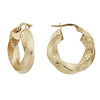 Thick Greek Key Swirl 14K Yellow Gold Hoop Earrings 20mm