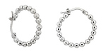 White Gold Beaded Hoops