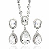 Bridal Jewelry Hanging CZ Teardrop Necklace Set thumb 0