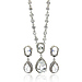 Bridal Jewelry Hanging CZ Teardrop Necklace Set thumb 1