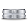 Rugged 10mm Satin Center Cut Comfort-Fit Argentium Silver Men’s Ring thumb 1