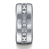 Men's 10mm Comfort-Fit Satin X-Pattern Argentium Silver Band thumb 1
