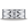 10mm Comfort-Fit High Polished Double Groove Argentium Silver Band thumb 1