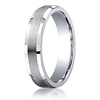 Classic 5mm Satin Beveled Comfort-Fit Argentium Silver Wedding Band thumb 2