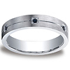 5mm Comfort-Fit Argentium Silver 6 Black Diamond Band Ring thumb 0