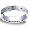 5mm Argentium Silver Comfort-Fit Pave 6-Diamond Band by Benchmark thumb 0