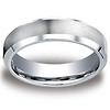 Cobaltchrome 6mm Comfort-Fit Satin-Finished Beveled Edge Design Ring thumb 0