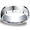 7mm Argentium Silver Satin Beveled Comfort-Fit Wedding Band thumb 0