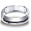 Cobaltchrome 7mm Comfort-Fit High Polished Beveled Edge Design Ring thumb 0