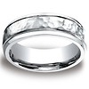 Cobaltchrome 7mm Comfort-Fit Hammered-Finished Design Ring thumb 0