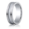 7mm Comfort-Fit Satin-Finished Center Channel Argentium Silver Band thumb 2