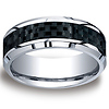 Cobaltchrome 8mm Comfort-Fit Carbon Fiber Inlay Benchmark Ring thumb 0