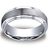 Cobaltchrome 8mm Comfort-Fit Satin-Finished Double Edge Design Ring thumb 0