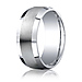 9mm Satin Beveled Comfort-Fit Argentium Silver Men's Wedding Band thumb 2