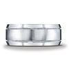 9mm Satin Center Milgrain Design Comfort-Fit Argentium Silver Band thumb 1