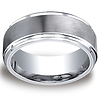 Cobaltchrome 9mm Comfort-Fit Satin-Finished Stair-Step Edge Design Ring thumb 0