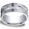 9mm Comfort-Fit Argentium Silver 12-Diamond Wedding Band thumb 0