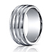 10mm Comfort-Fit Satin Triple Braid Argentium Silver Band for Men thumb 2