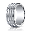 10mm Comfort-Fit Satin Triple Braid Argentium Silver Band for Men thumb 2