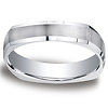 5mm Comfort-Fit Four-Sided Argentium Silver Wedding Band thumb 0