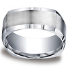9mm Four Sided Design Comfort-Fit Argentium Silver Men's Ring thumb 0