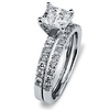 14K Pave Princess Cut Diamond Engagement Ring Set thumb 1