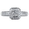 14K White Gold Invisible Set Diamond Engagement Ring thumb 2