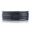 8mm Dual-Finish Grooved Comfort-Fit Black Ceramic Ring - Men thumb 1