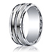 9mm Comfort-Fit Satin Double Groove Center Argentium Silver Band - Men thumb 2