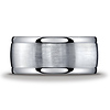 10mm Satin Center Polished Round Edge Argentium Silver Men's Ring thumb 0