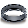 6mm Satin Center Round Edge Comfort-Fit Ceramic Ring thumb 0