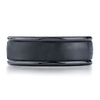 Black Ceramic 8mm Satin Center Comfort-Fit Polished Benchmark Ring thumb 1
