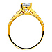 Round Cut Center Prong Set 14K Yellow Gold CZ Engagement Ring thumb 1