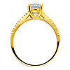 Round Cut Center Prong Set 14K Yellow Gold CZ Engagement Ring thumb 1