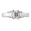 Classic Three Stone Emerald Cut Engagement Ring thumb 1