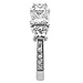 14K White Gold 3 Stone Princess Cut Diamond Wedding Ring Set 0.92ctw thumb 5