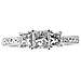 3 Stone 14K White Gold Princess Cut Wedding Ring Set thumb 4