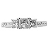 3 Stone 14K White Gold Princess Cut Wedding Ring Set thumb 4