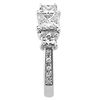 3 Stone 14K White Gold Princess Cut Wedding Ring Set thumb 5