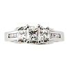 14K White Gold 3 Stone Princess Cut Diamond Engagement Ring thumb 1