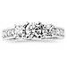 Chic 3 Stone 14K White Gold Diamond Engagement Ring thumb 1