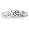 Chic 3 Stone 14K White Gold Diamond Engagement Ring thumb 1