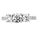 14K White Gold Three-Stone Round Diamond Wedding Ring Set thumb 4