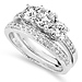 14K White Gold Three-Stone Round Diamond Wedding Ring Set thumb 2