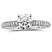 14K White Gold Micro Pave Diamond Engagement Ring thumb 1