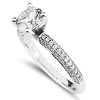 14K White Gold Micro Pave Diamond Engagement Ring thumb 2