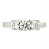 14K White Gold 3 Stone Diamond Wedding Ring Set thumb 3