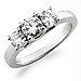 14K White Gold 3 Stone Diamond Wedding Ring Set thumb 2