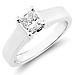 14K White Gold Solitaire Princess Cut Diamond Engagement Ring Set thumb 3
