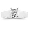 14K White Gold Solitaire Princess Cut Diamond Engagement Ring Set thumb 4